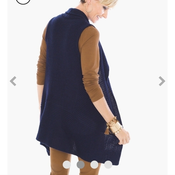 Chico's navy blue Johanna open front Johanna vest size 1 (s) NWT - Picture 2 of 6